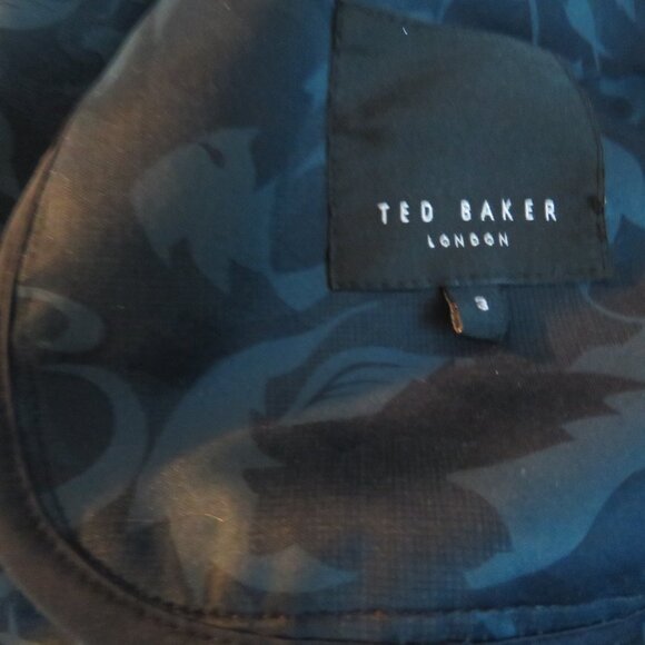 TED BAKER Huey Wool Blend Trim Fit Jacket in Navy Preppy Fall - Men's Size 3 / M - Picture 14 of 15